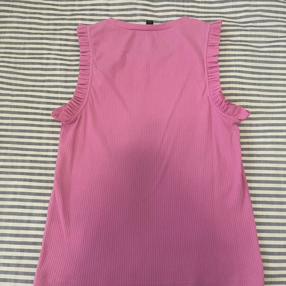 J. Crew Pink Ribbed Ruffle Tank - Picture 9 of 12